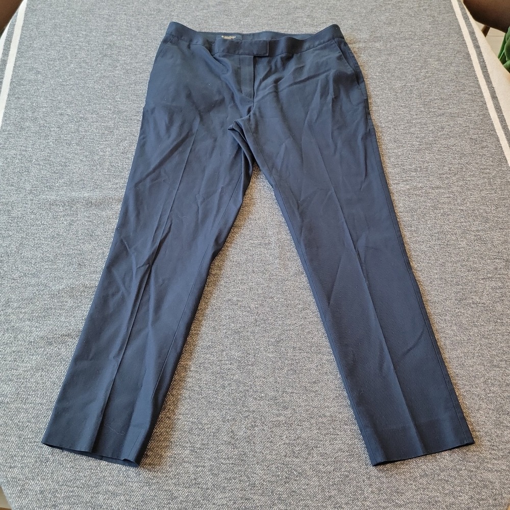 BROOKS BROTHERS Advantage Chino Pants Women's Size 12 Stretch Navy Blue Pleated